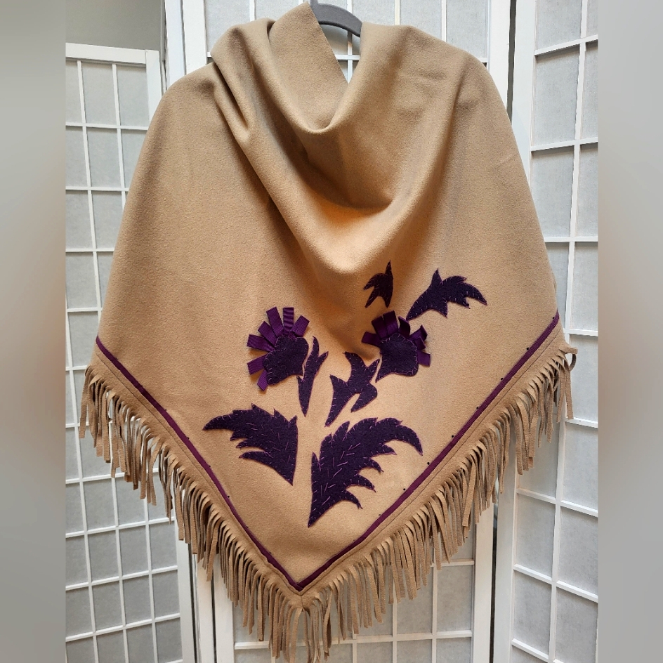Unique Women's Wrap, Camel And Purple